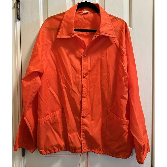 Vintage‎ Clemson University Tigers Nylon Windbreaker Jacket USA Orange L - Picture 1 of 4
